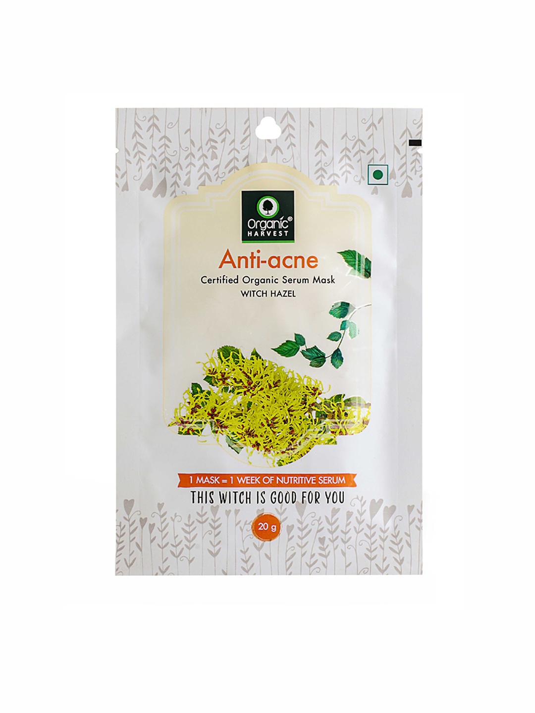 

Organic Harvest Unisex Anti-Acne Sheet Face Mask 20g, White