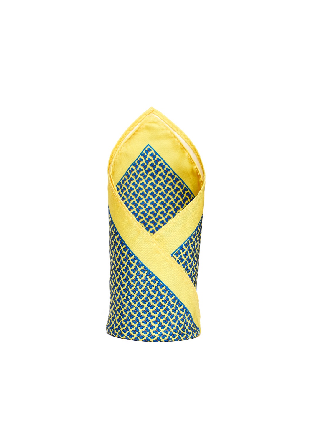 

Alvaro Castagnino Yellow & Blue Printed Pocket Square