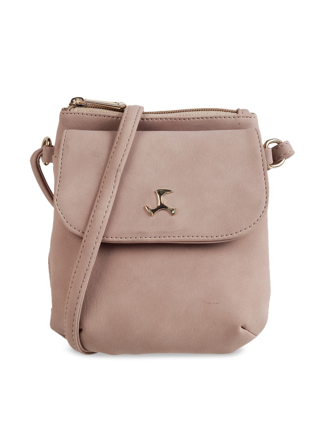 

Mochi Beige Solid Sling Bag