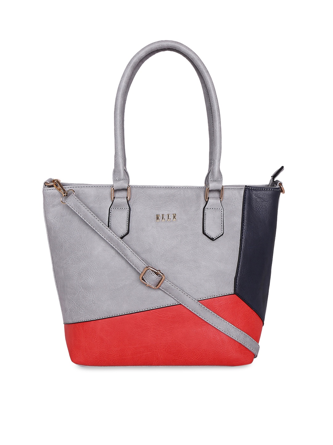 

ELLE Grey & Red Colourblocked Shoulder Bag