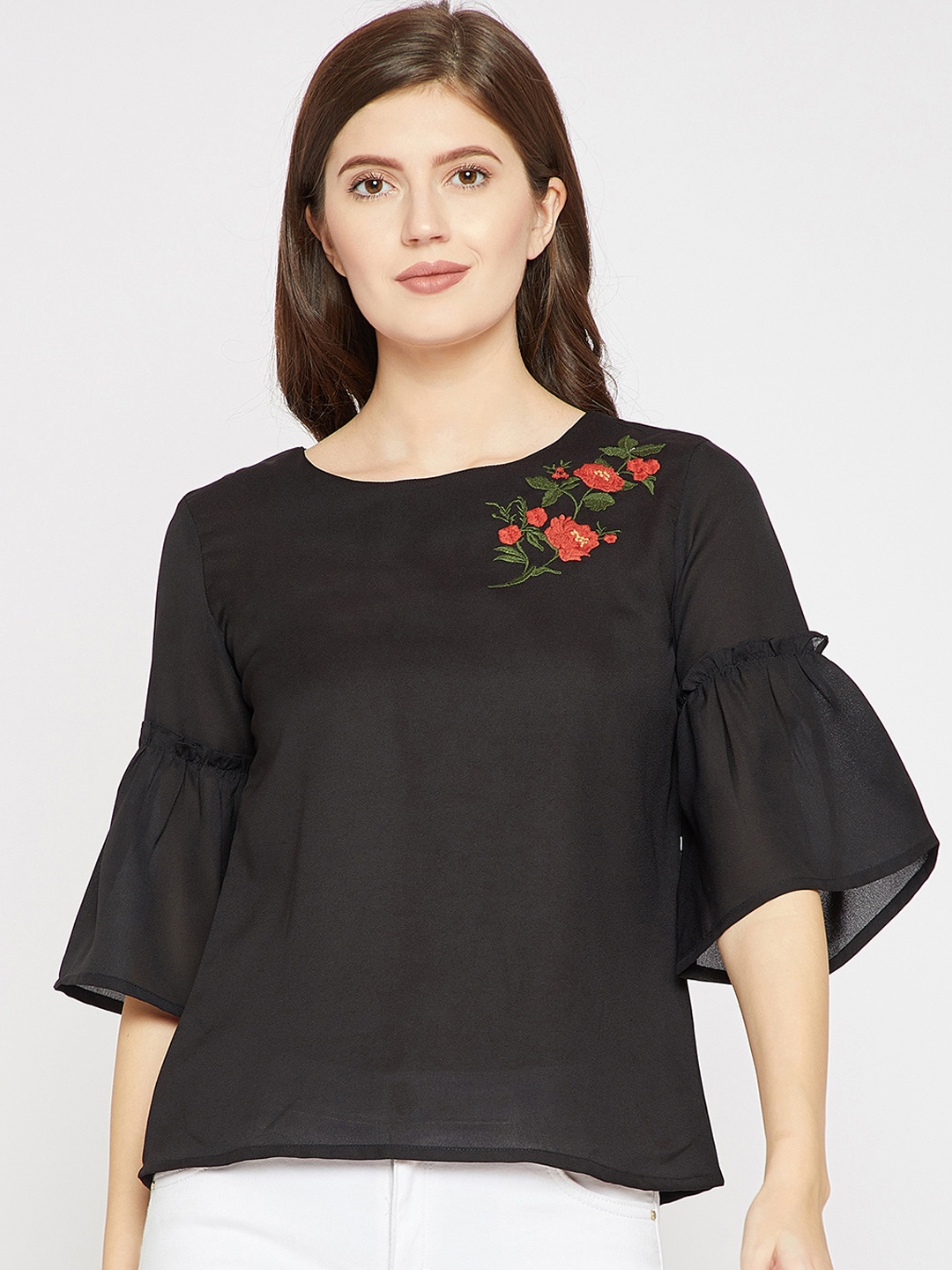 

RARE Women Black Printed Top