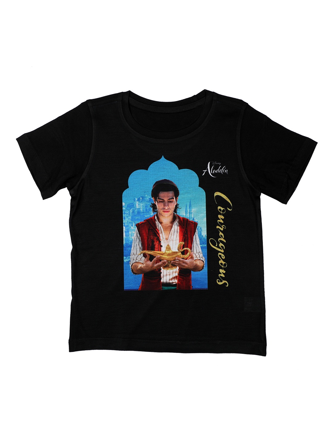 

Disney by Wear Your Mind Boys Black Printed Round Neck T-shirt