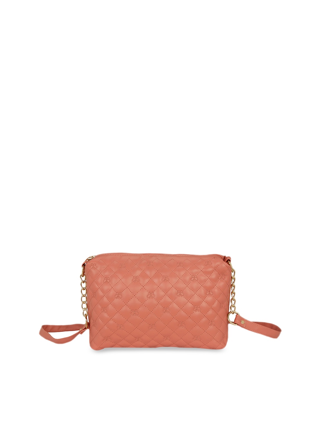 

KLEIO Women Quilted Textured Sling Bag, Peach