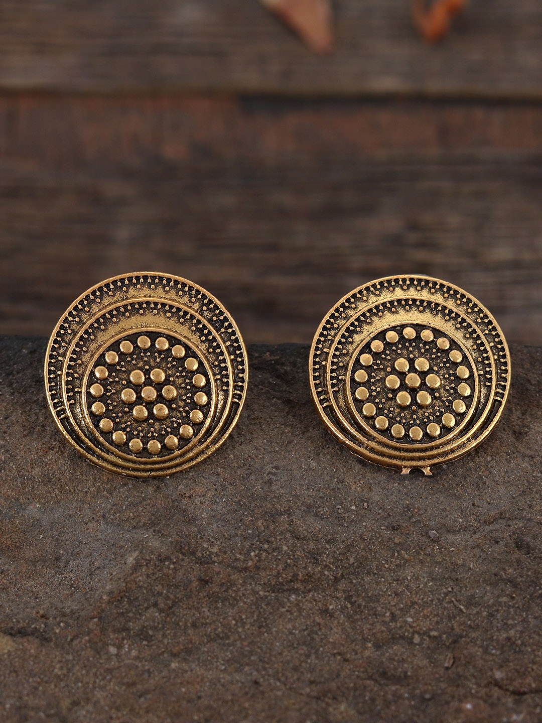 

Silvermerc Designs Gold-Plated Handcrafted Circular Studs
