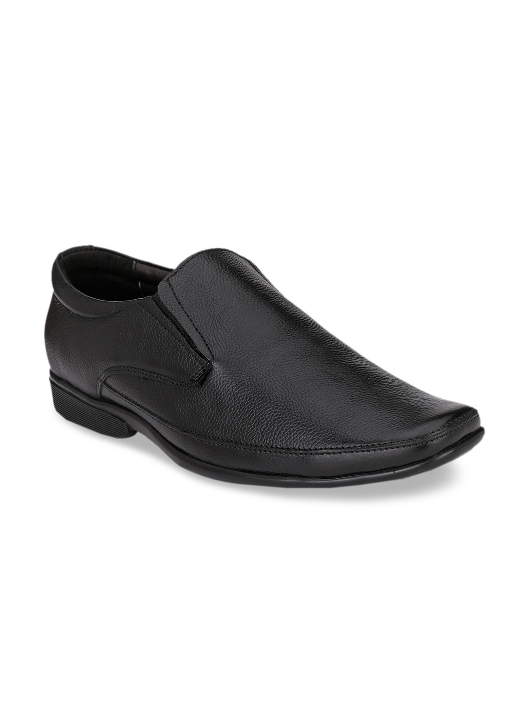 

Hirels Men White Formal Slip-Ons, Black
