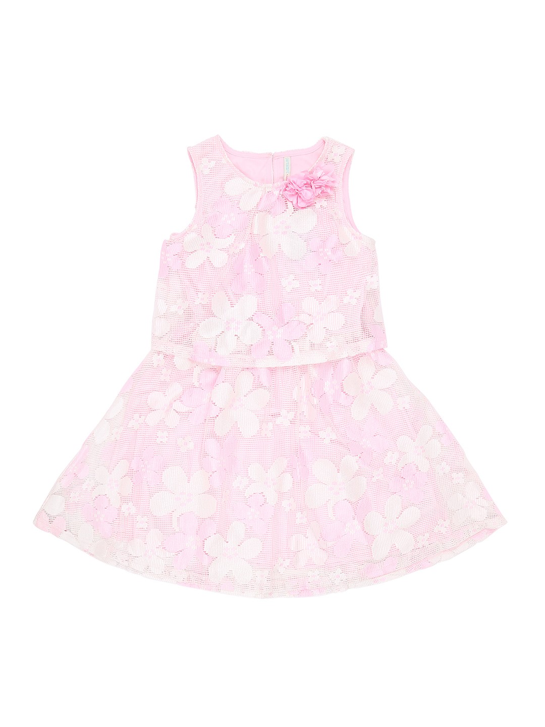 

Pantaloons Junior Girls Pink Self-Design A-Line Dress