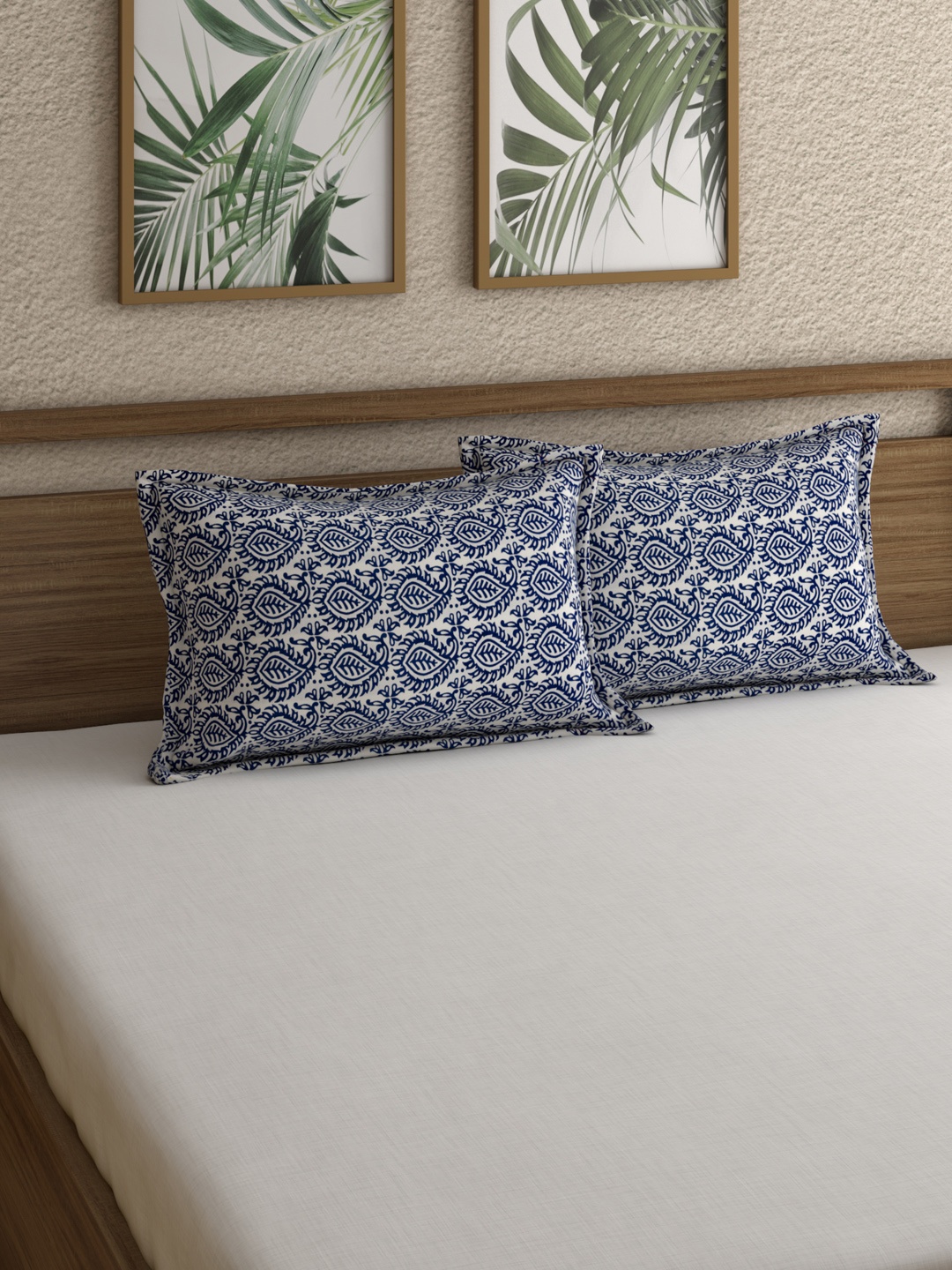 

Rajasthan Decor Set of 2 Screen Print Pillow Cover, Blue
