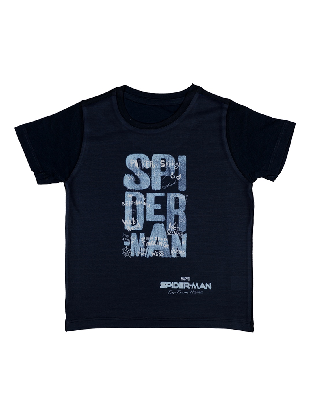 

Marvel by Wear Your Mind Boys Navy Blue Printed Round Neck T-shirt