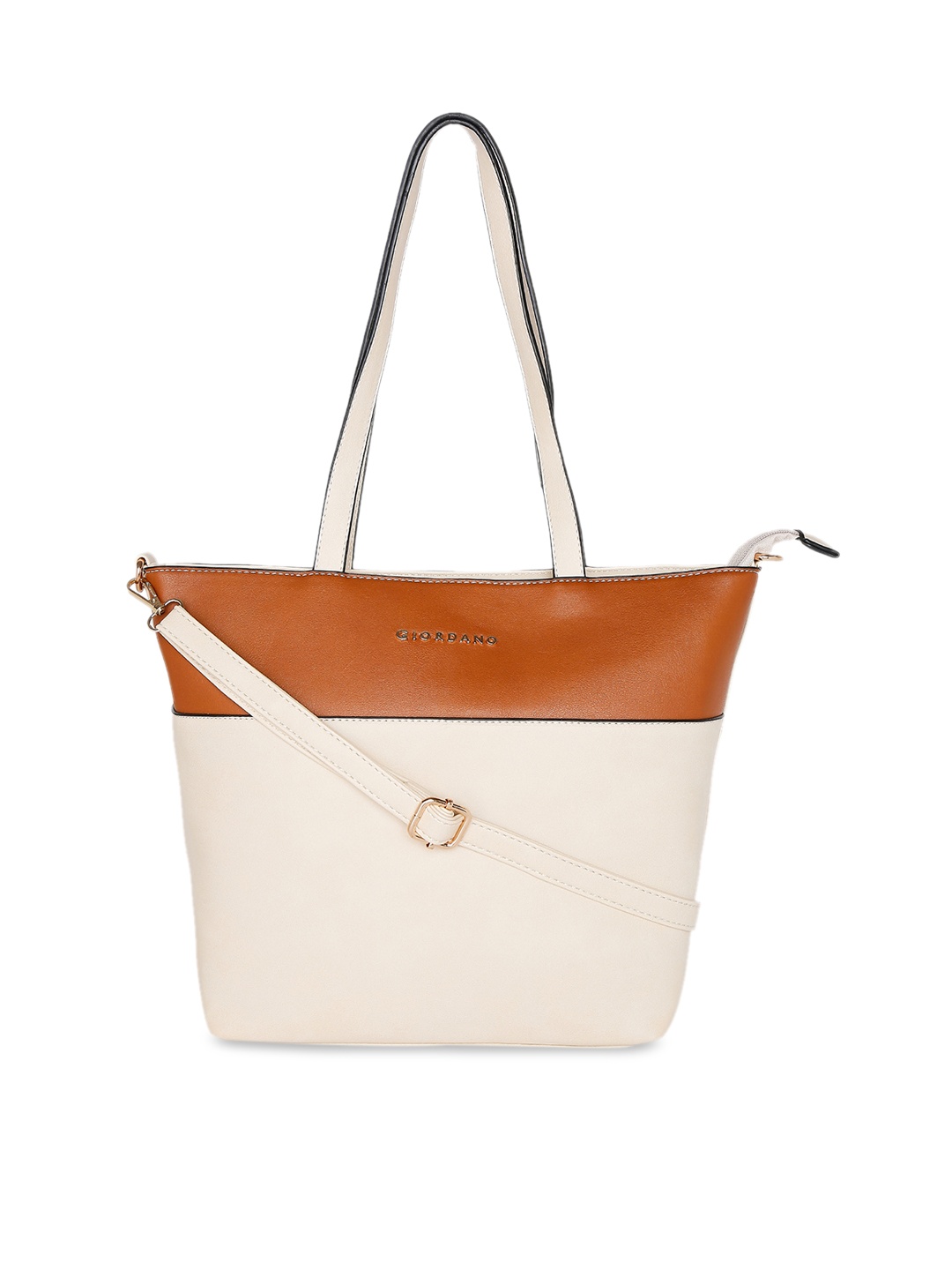

GIORDANO Beige & Brown Colourblocked Shoulder Bag