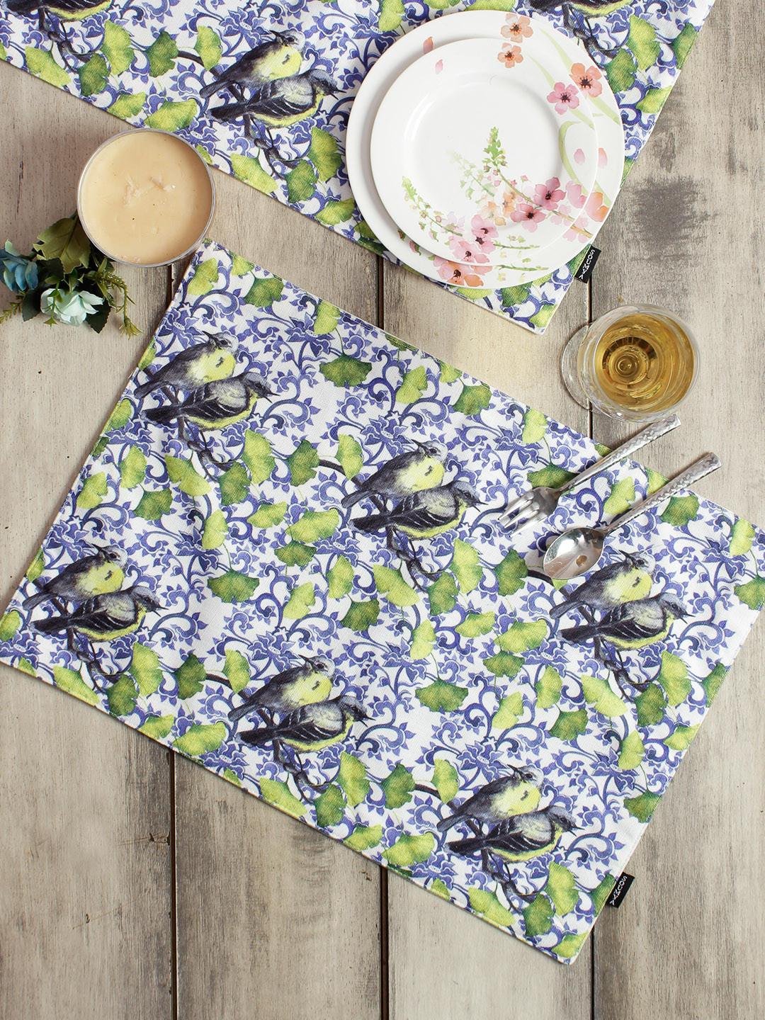 

Soumya Set of 6 Printed Table Placemats, Green