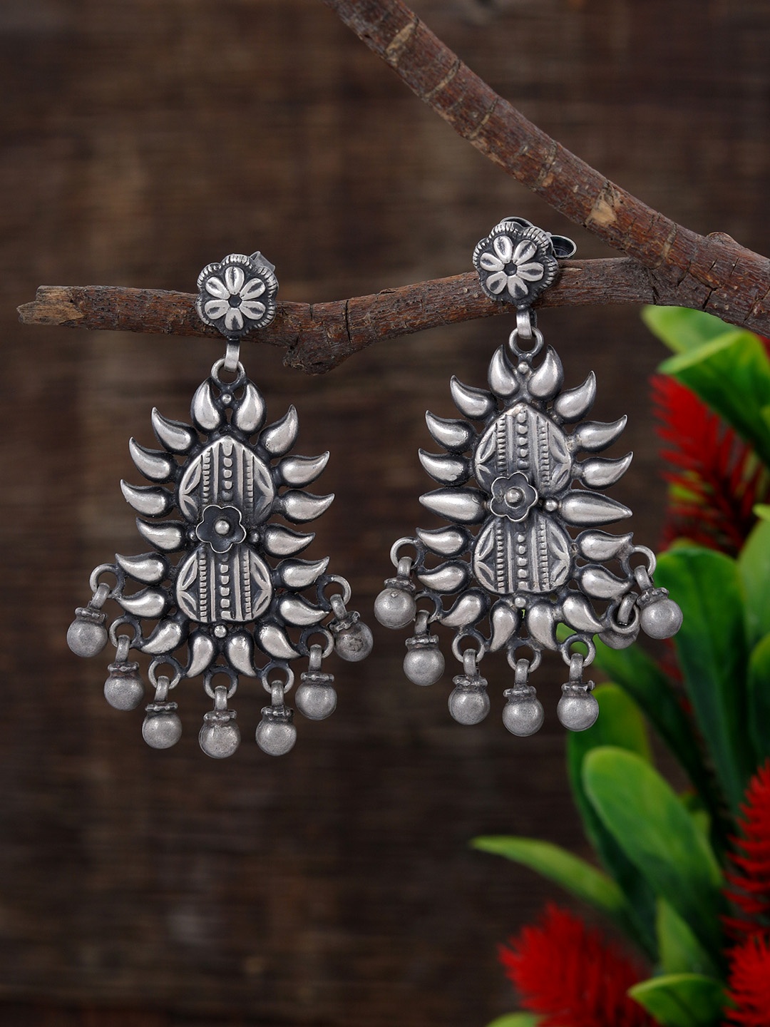

Silvermerc Designs Silver-Plated Circular Drop Earrings