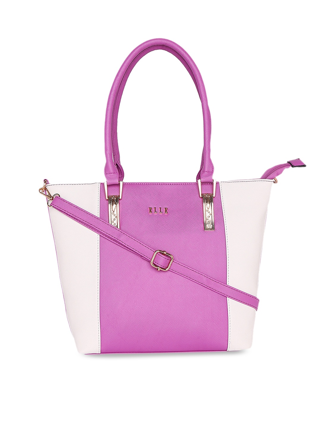 

ELLE Purple & White Colourblocked Shoulder Bag