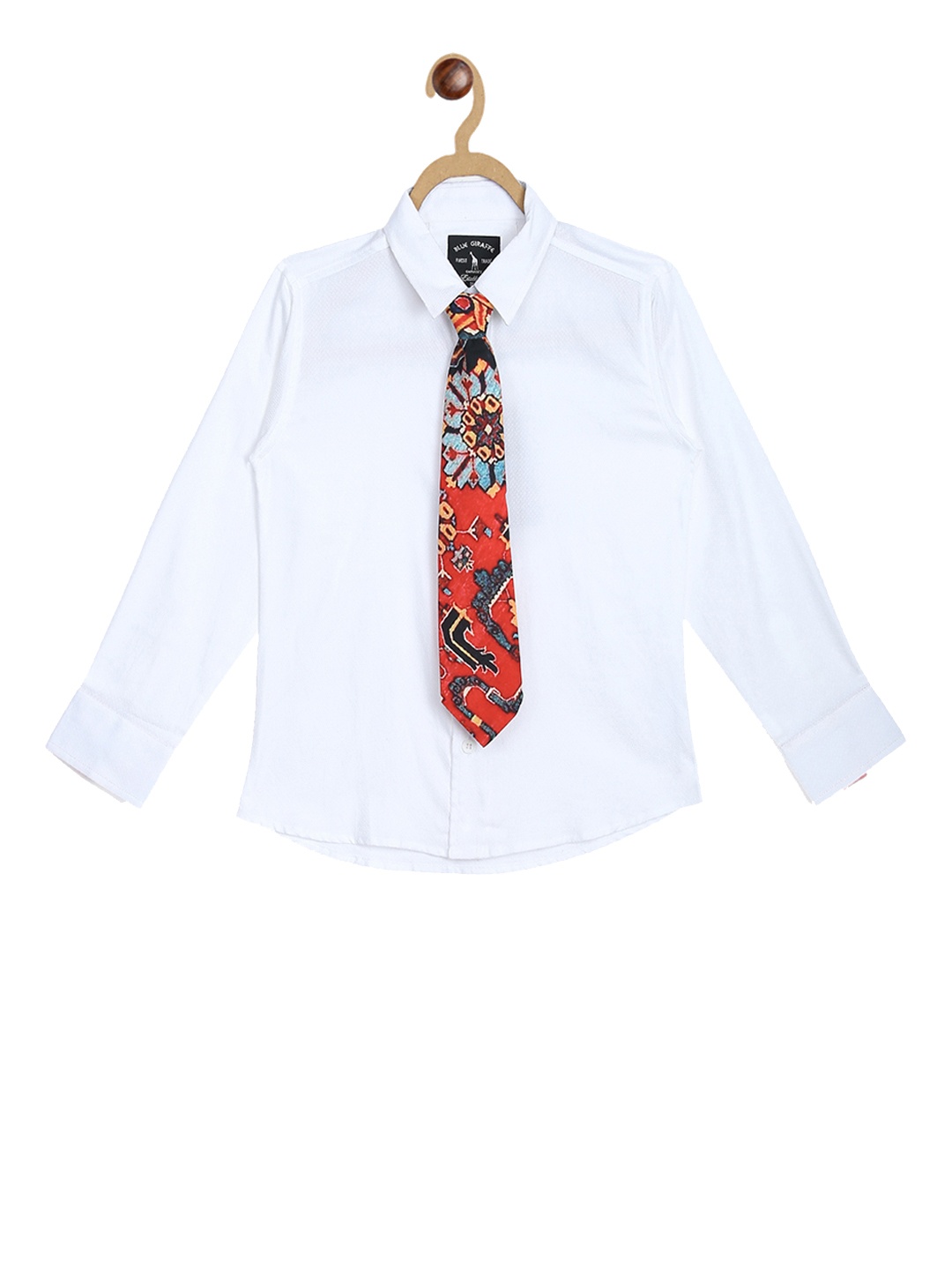 

Blue Giraffe Boys White Regular Fit Solid Casual Shirt