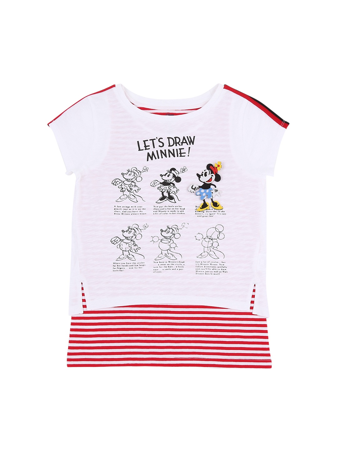 

Pantaloons Junior Girls White Printed Round Neck Pure Cotton T-shirt