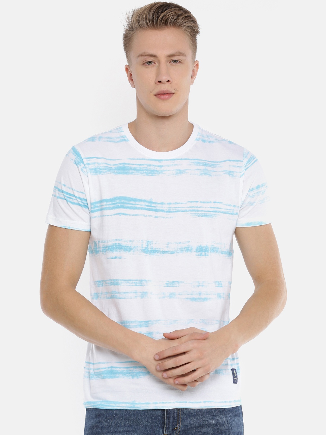 

Steenbok Men White Printed Round Neck T-shirt