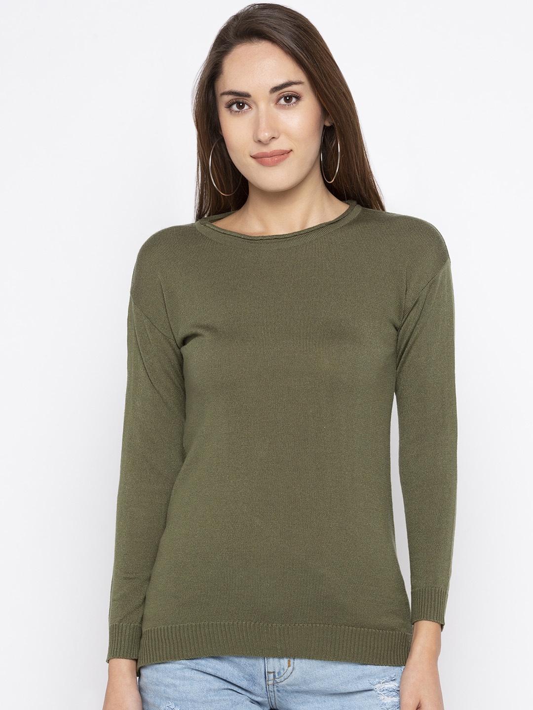 

Globus Women Olive Green Solid Top