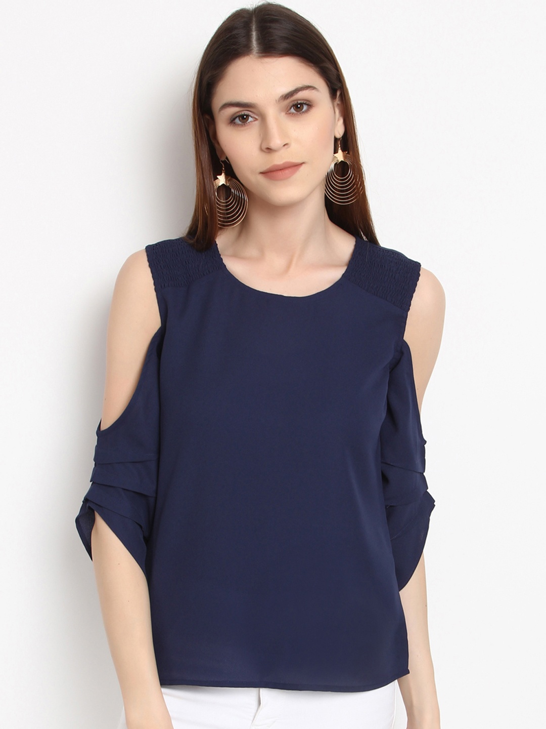 

RARE Women Blue Solid Top