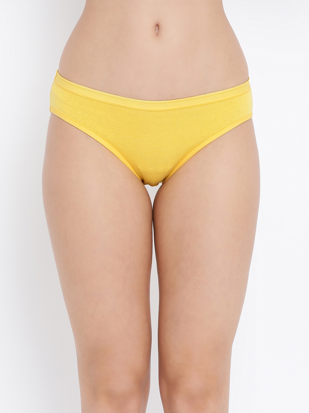 Clovia Yellow Solid Low Rise Bikini Briefs PN3211P02XL