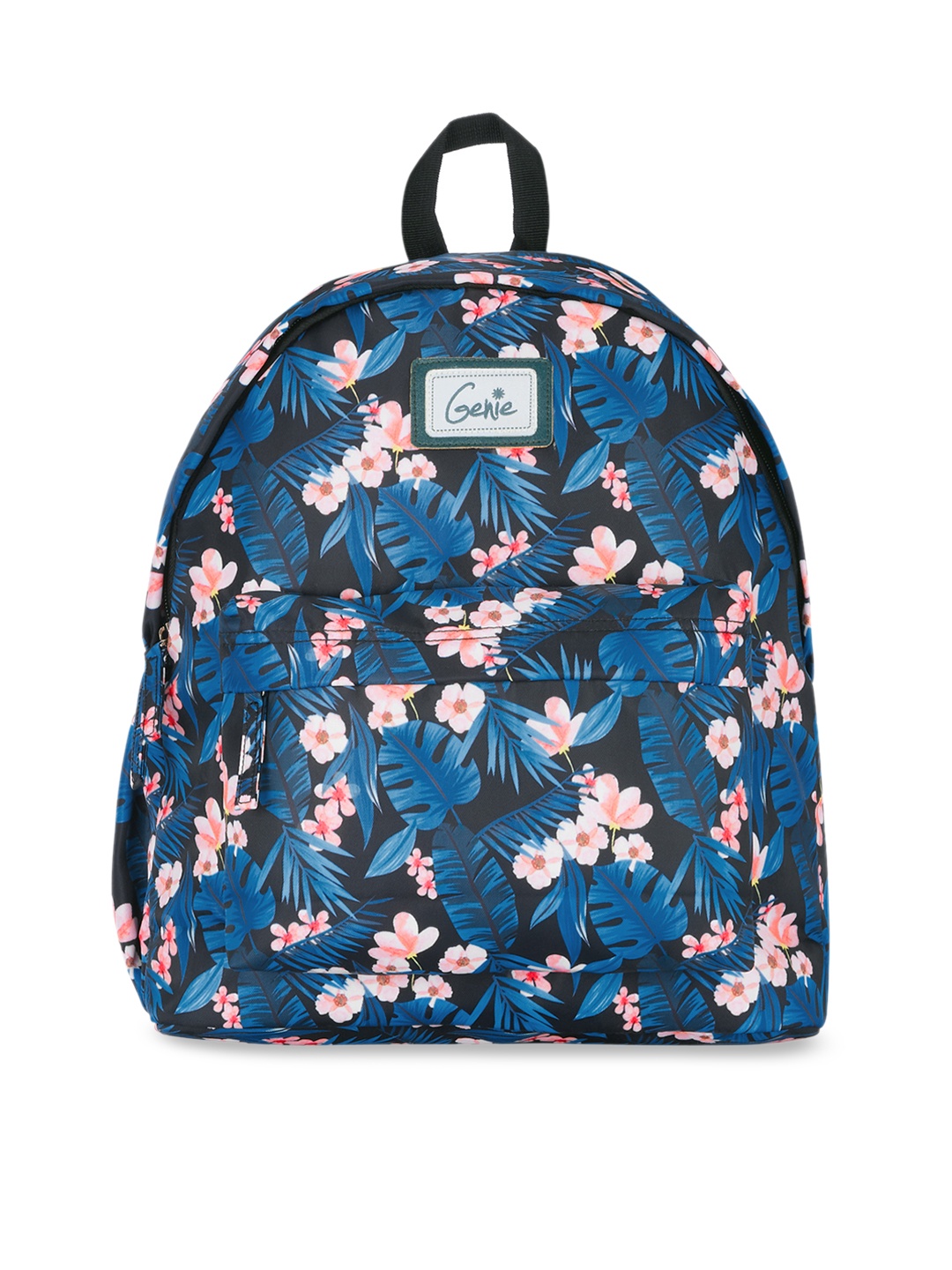 

Genie Unisex Black & Blue Tropical Print 16 inches Medium Backpack