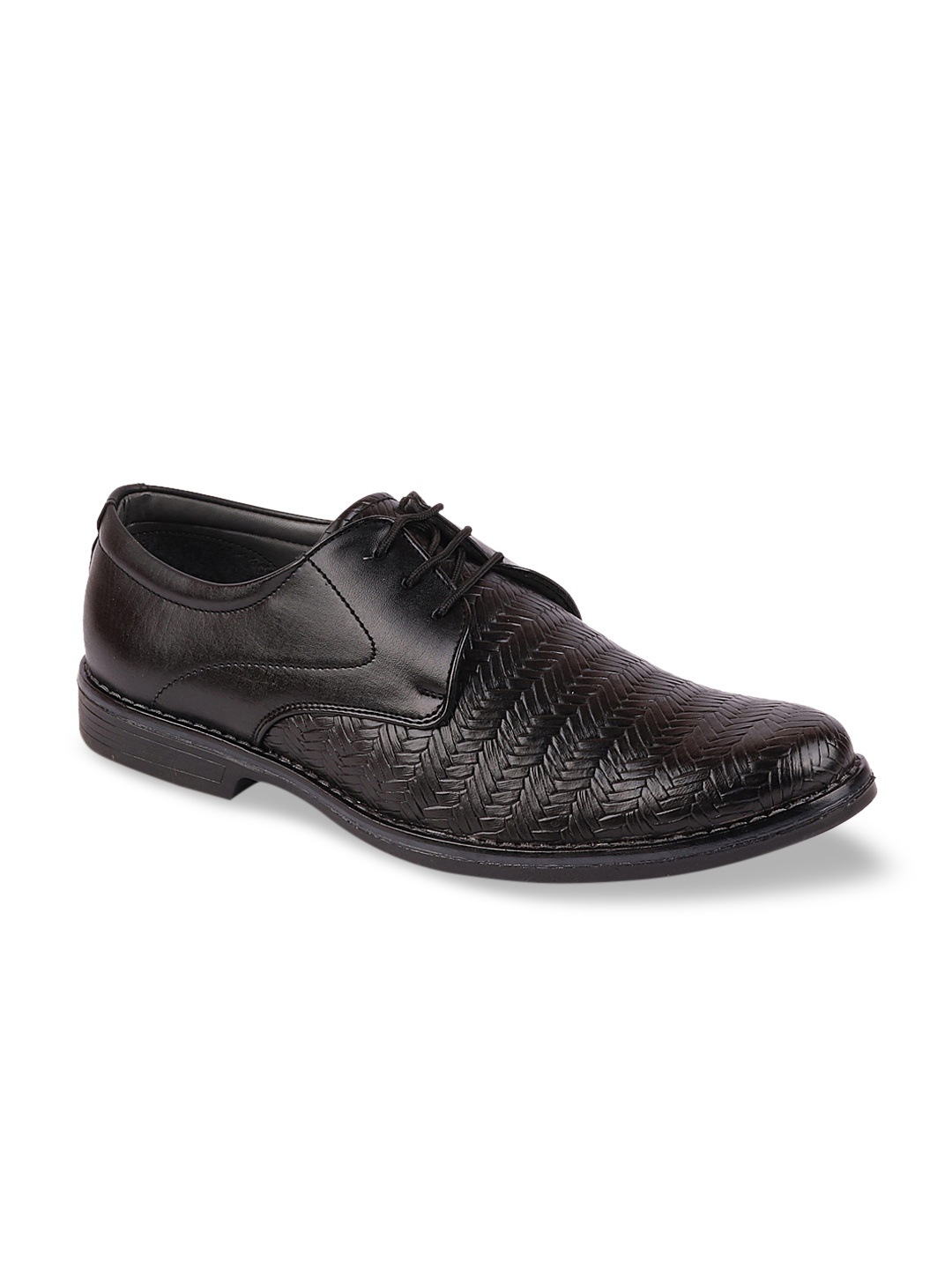 

FAUSTO Men Black Textured Derbys