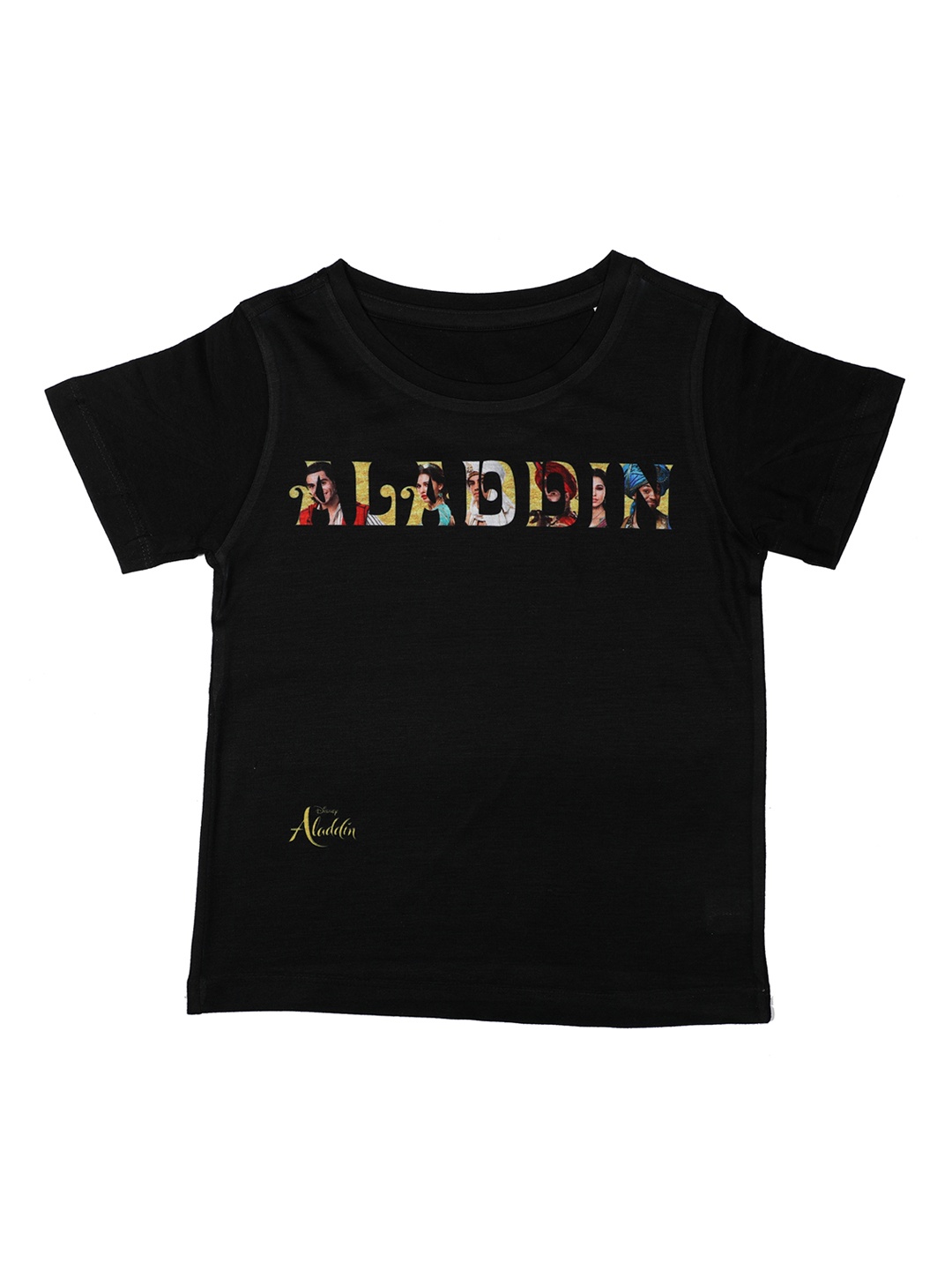 

Disney by Wear Your Mind Boys Black Printed Round Neck T-shirt