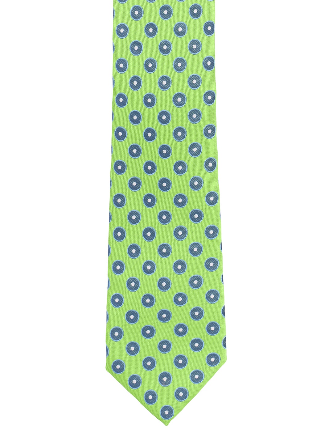 

The Tie Hub Green & Blue Woven Design Skinny Tie