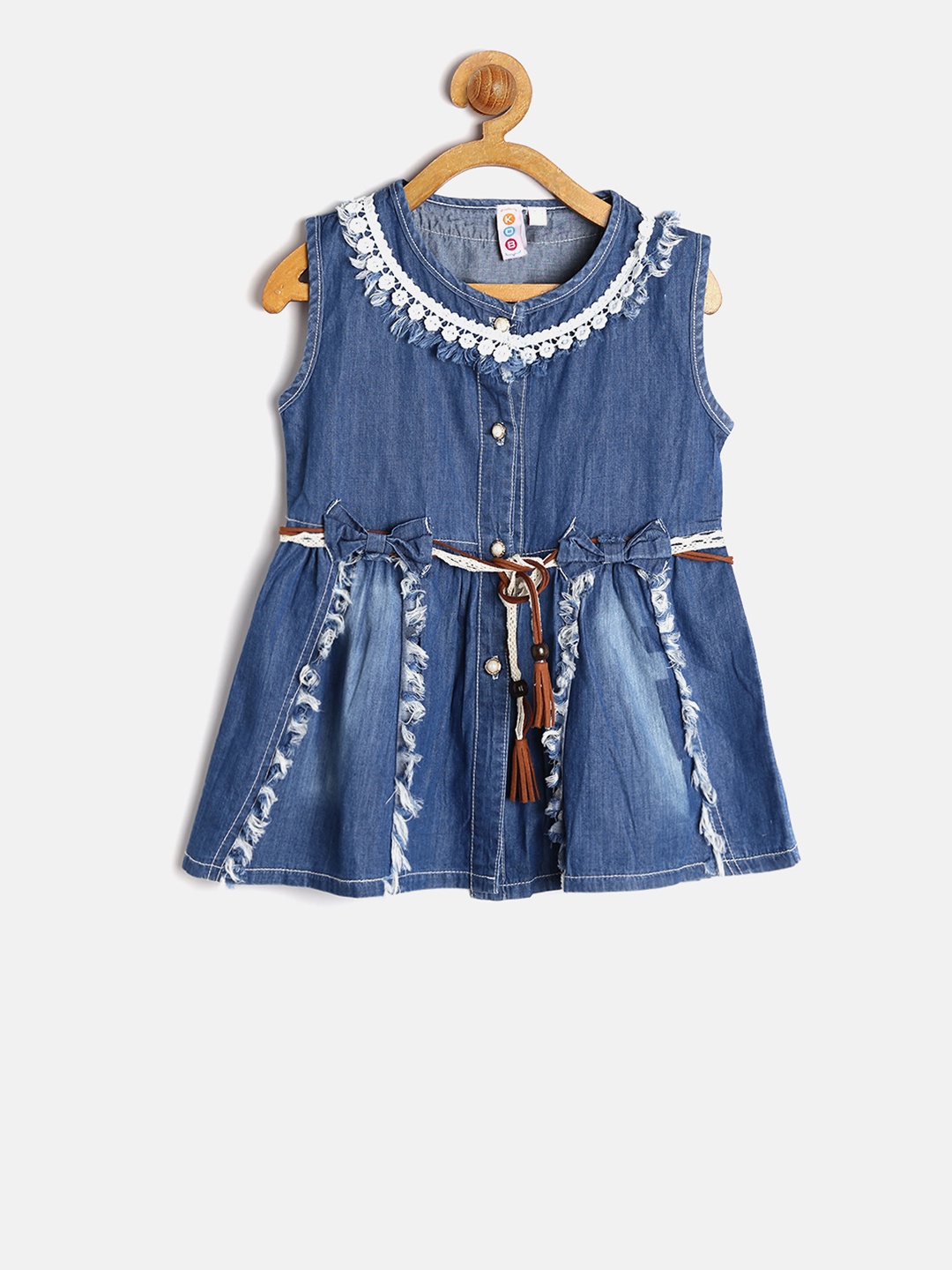 

Kids On Board Girls Blue Denim A-Line Dress