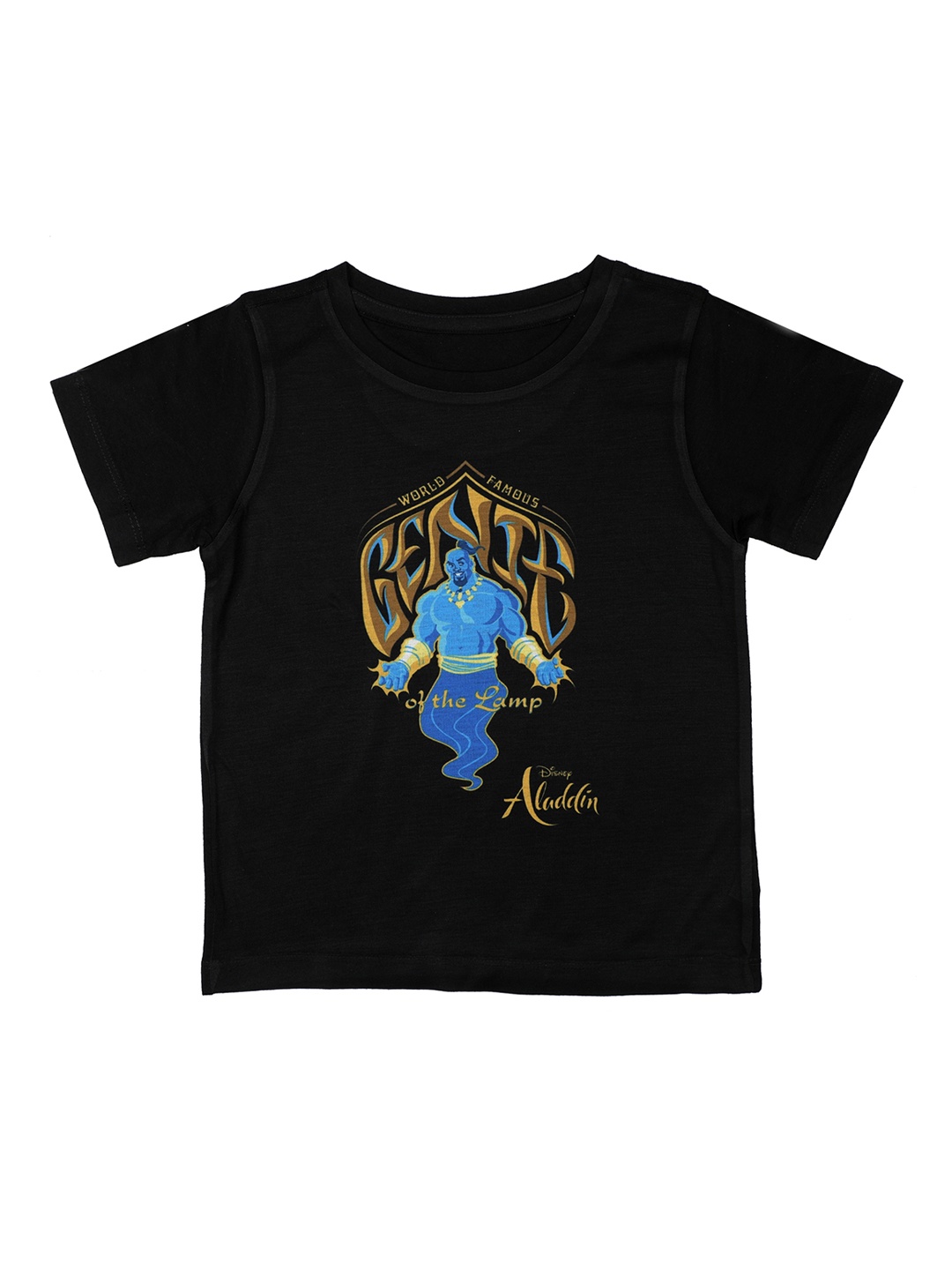 Disney by Wear Your Mind Boys Black Printed Round Neck T-shirt