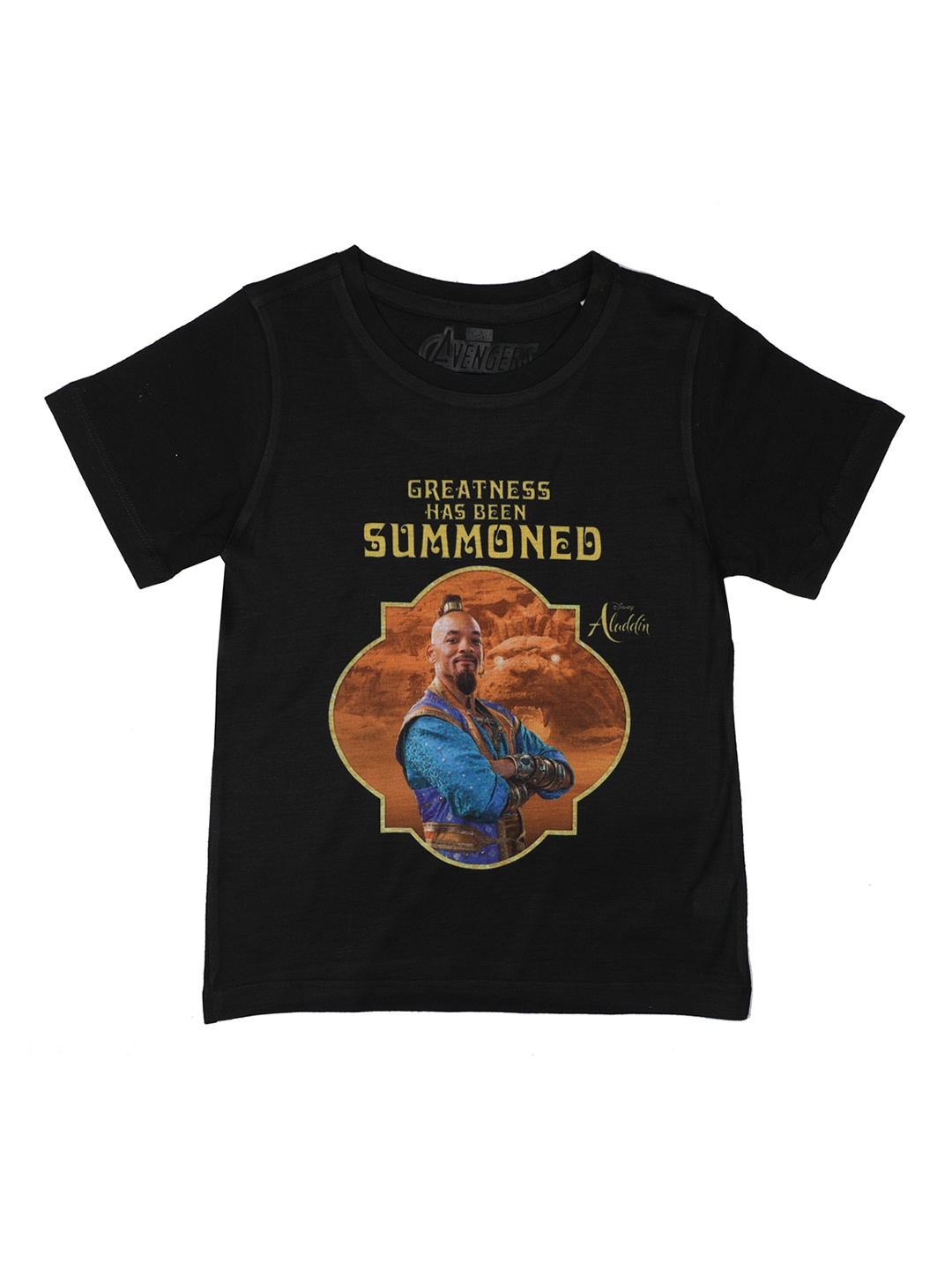 

Disney by Wear Your Mind Boys Black Printed Round Neck T-shirt
