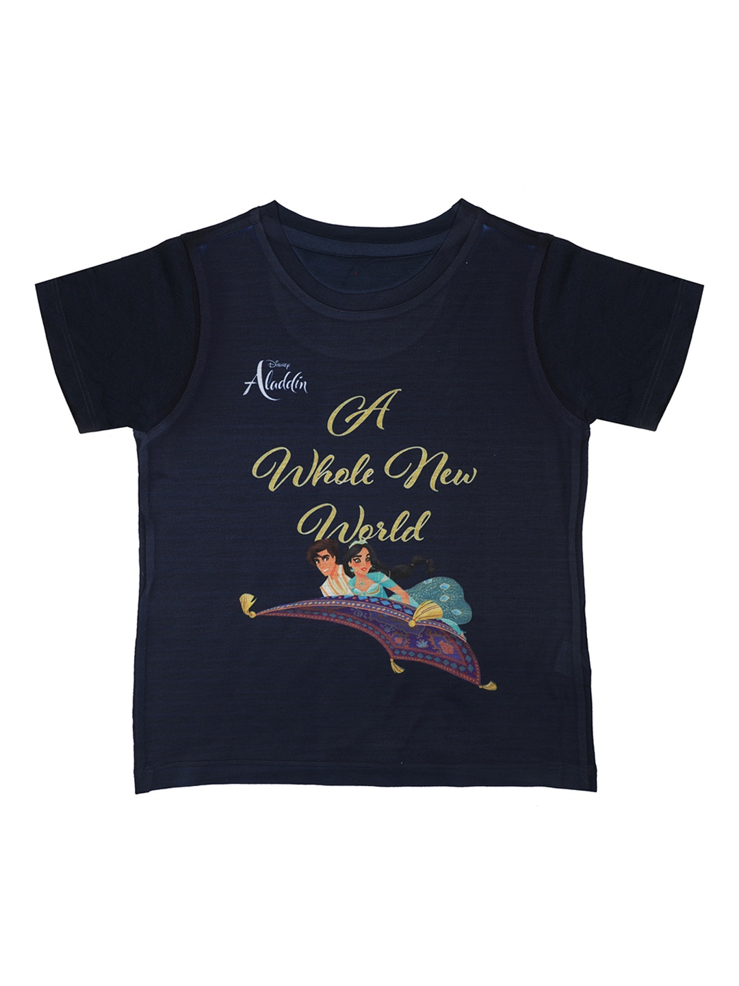 Disney by Wear Your Mind Boys Navy Blue Printed Round Neck T-shirt