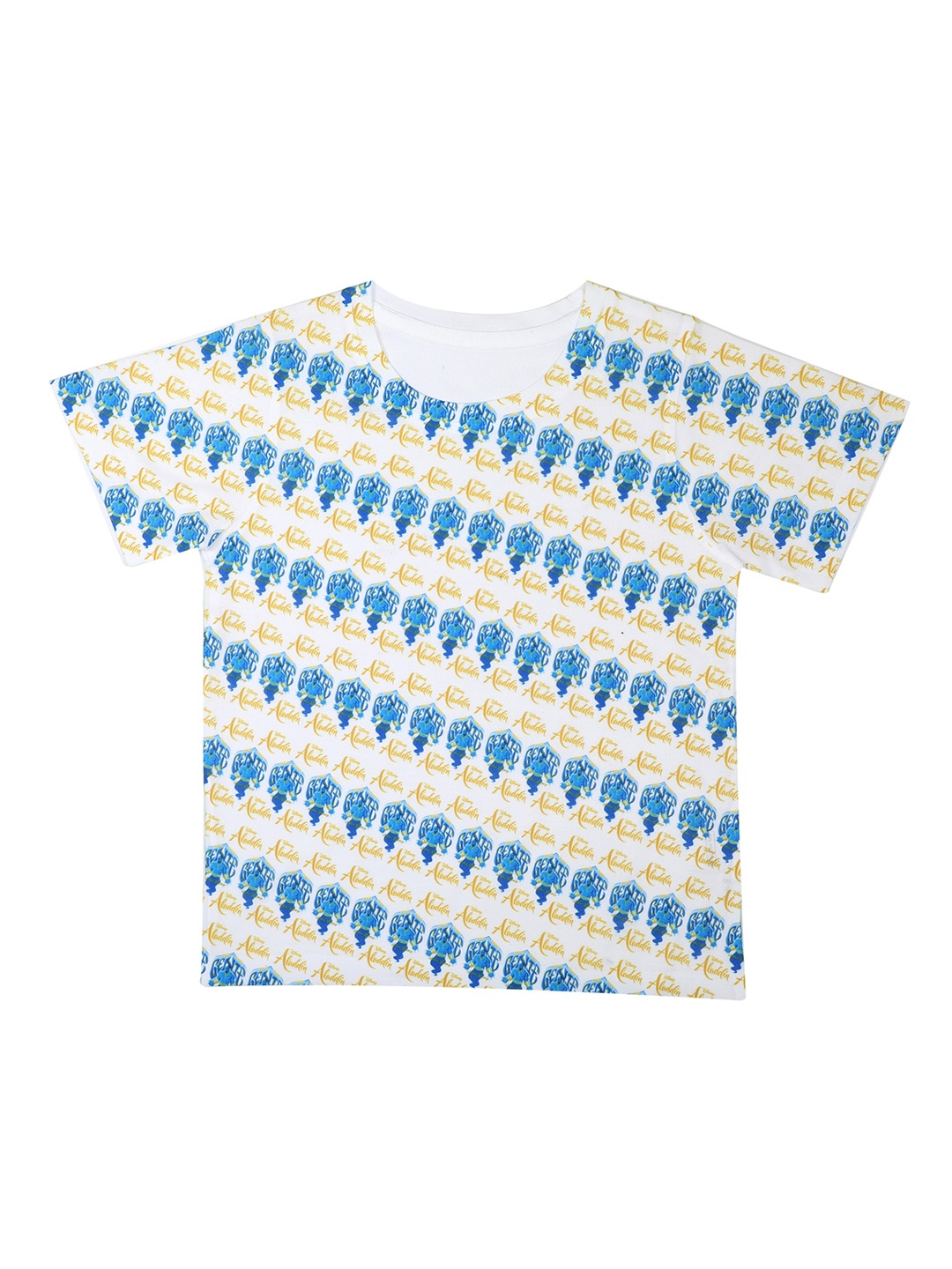 Disney by Wear Your Mind Boys White Printed Round Neck T-shirt