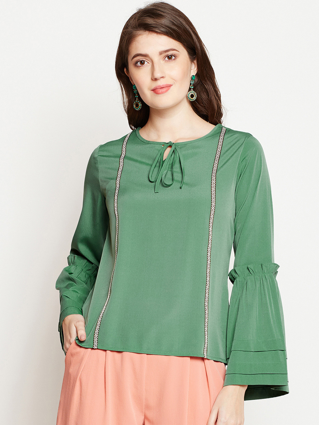 

RARE Women Green Solid Top