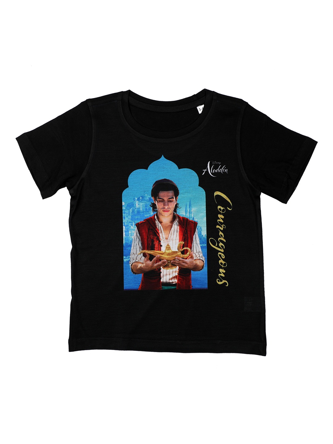 

Disney by Wear Your Mind Boys Black Printed Round Neck T-shirt