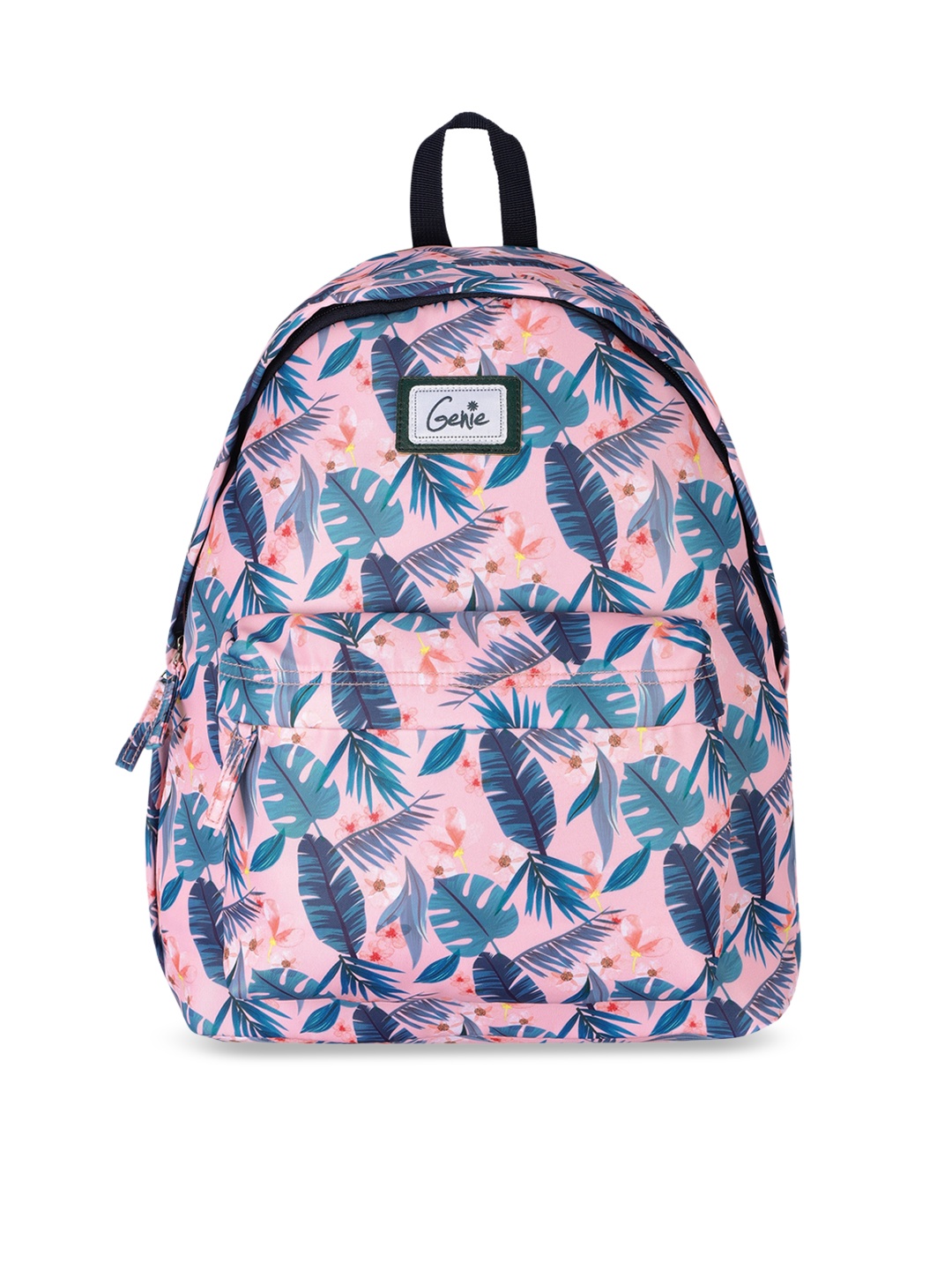 

Genie Unisex Tropical Print Medium Casual Backpack -16L, Pink