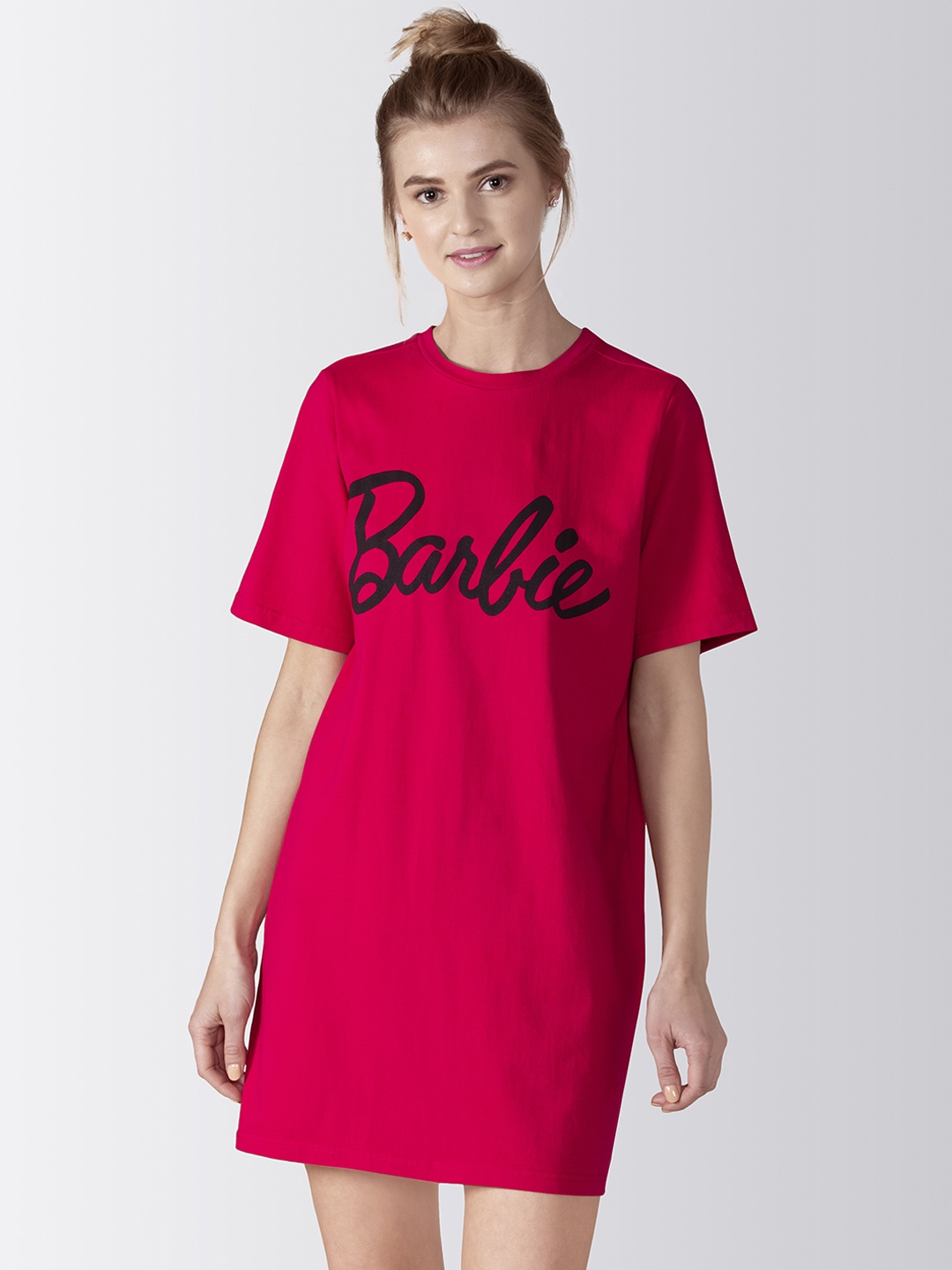 

ADORENITE Women Red Pure Cotton Printed Nightdress