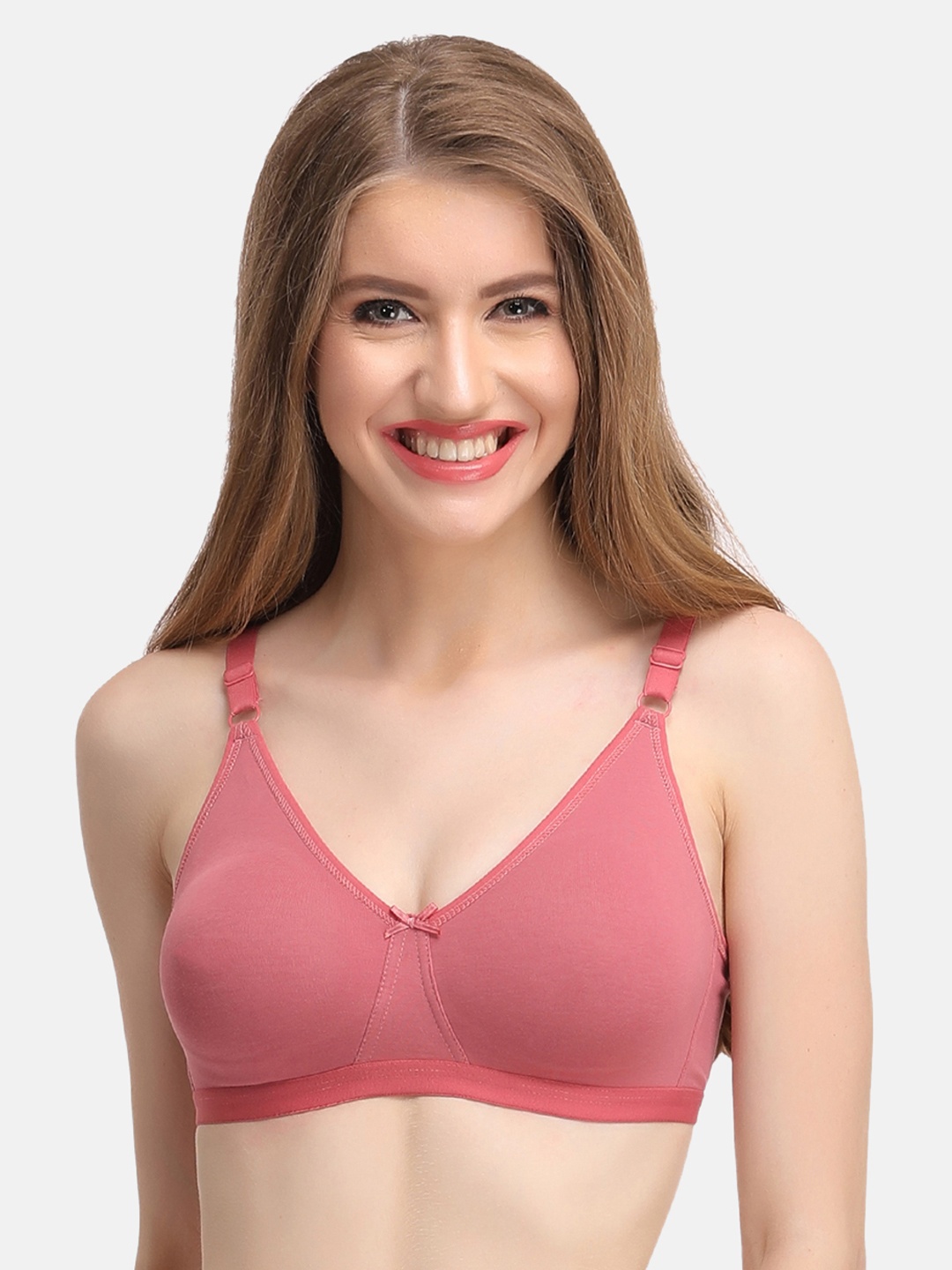

Clovia Cotton Non Padded Non-Wired T-Shirt Bra, Pink