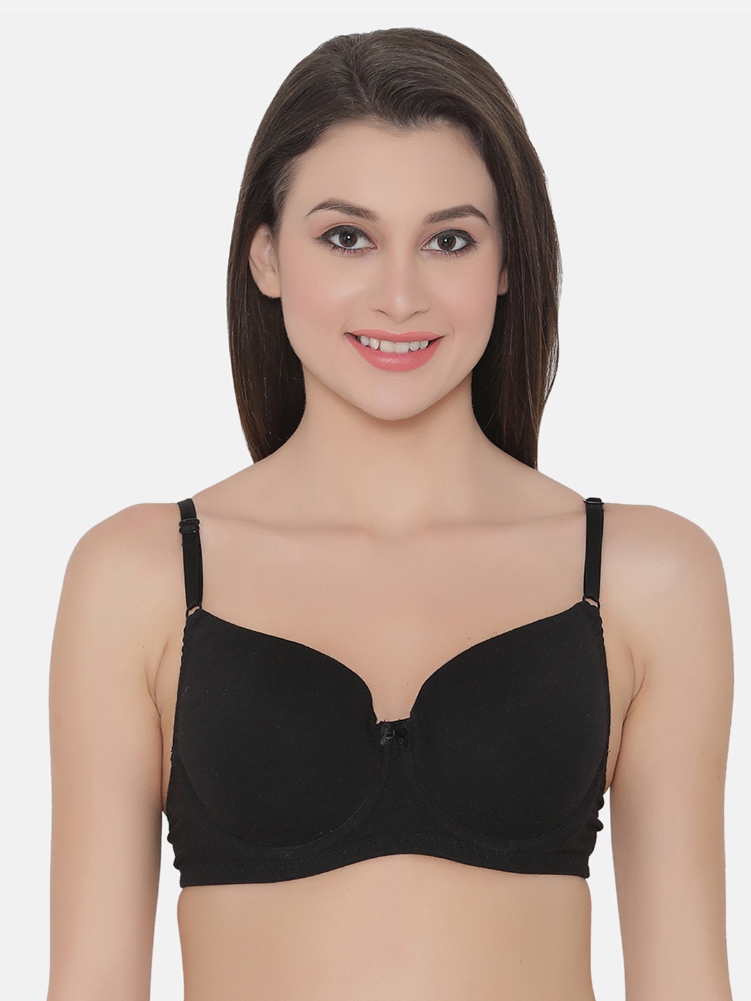 

Clovia Cotton Padded Underwired T-Shirt Bra, Black