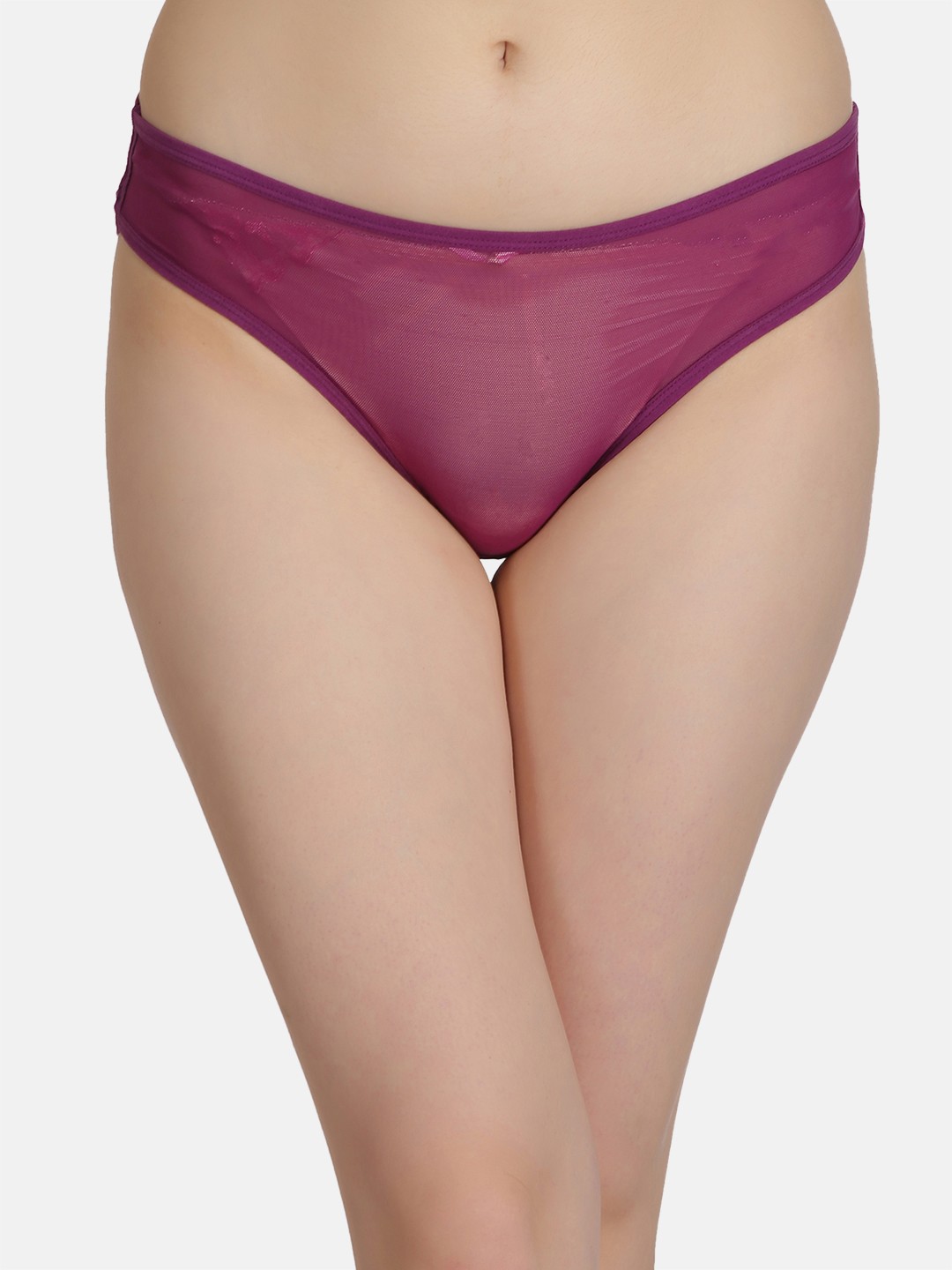 

Clovia Women Purple Solid Lace Low Waist Bikini Brief PN2332P15XL