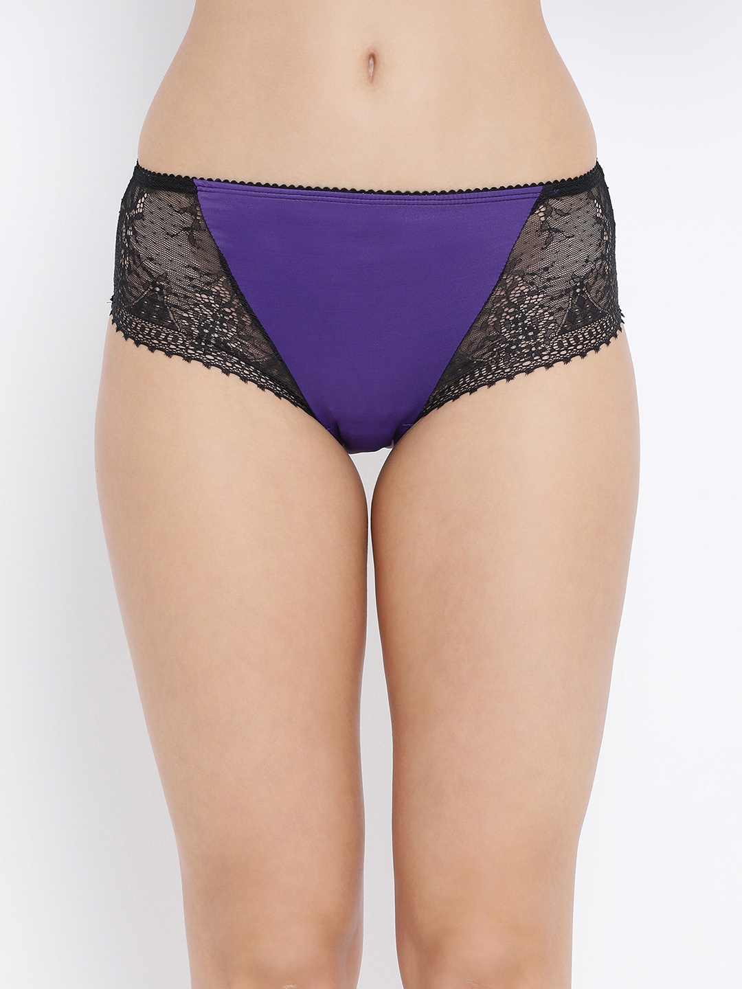

Clovia Women Purple & Black Solid Hipster Briefs PN2767P13XL