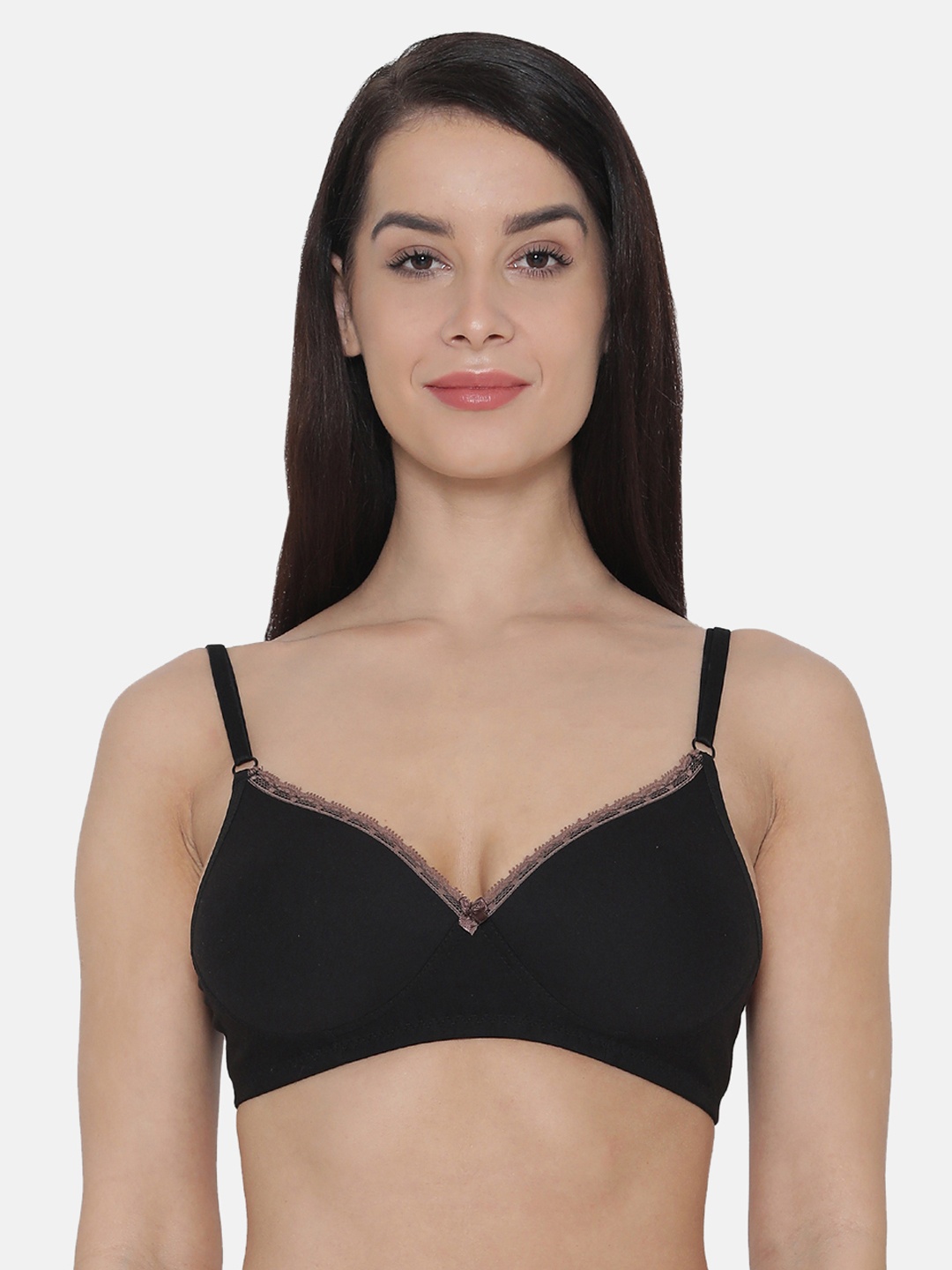 

Clovia Cotton Padded Non-Wired T-Shirt Bra, Black