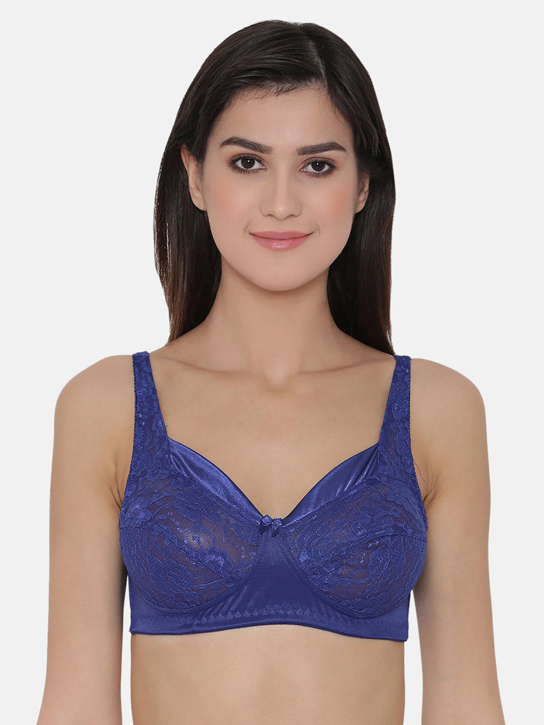 

Clovia Lace Non-Padded Non-Wired Plus Size Bra, Blue