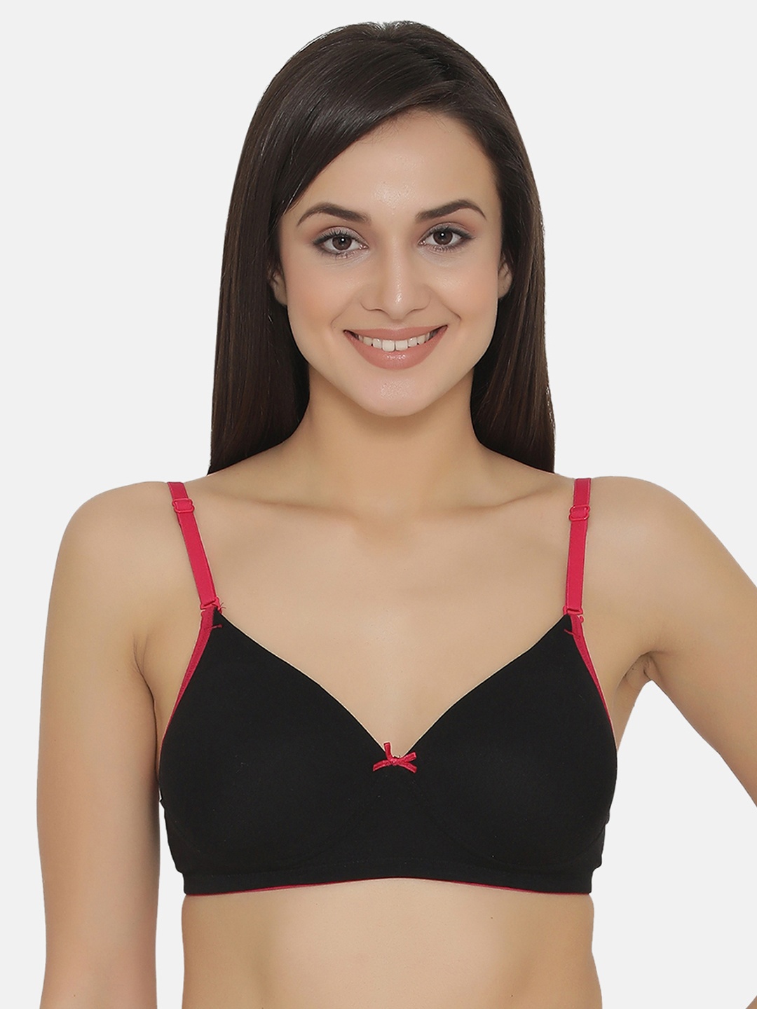

Clovia Cotton Padded Non-Wired Multiway T-Shirt Bra, Black