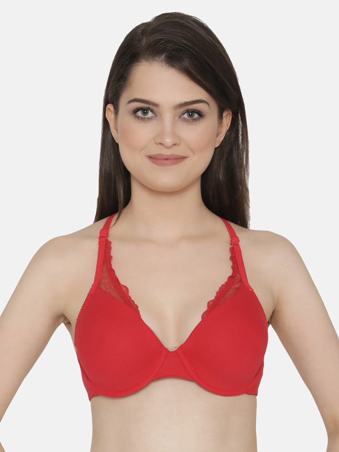 

Clovia Padded Underwired Racerback T-Shirt Bra, Red