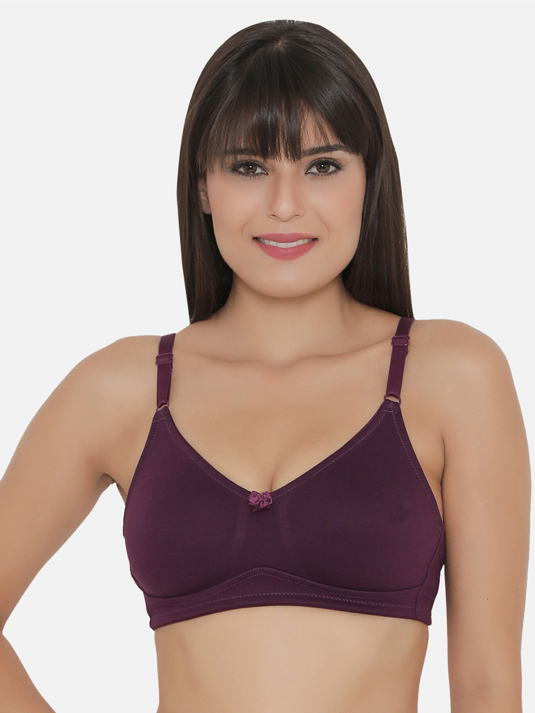 

Clovia Cotton Non-Padded Non-Wired T-Shirt Bra, Purple