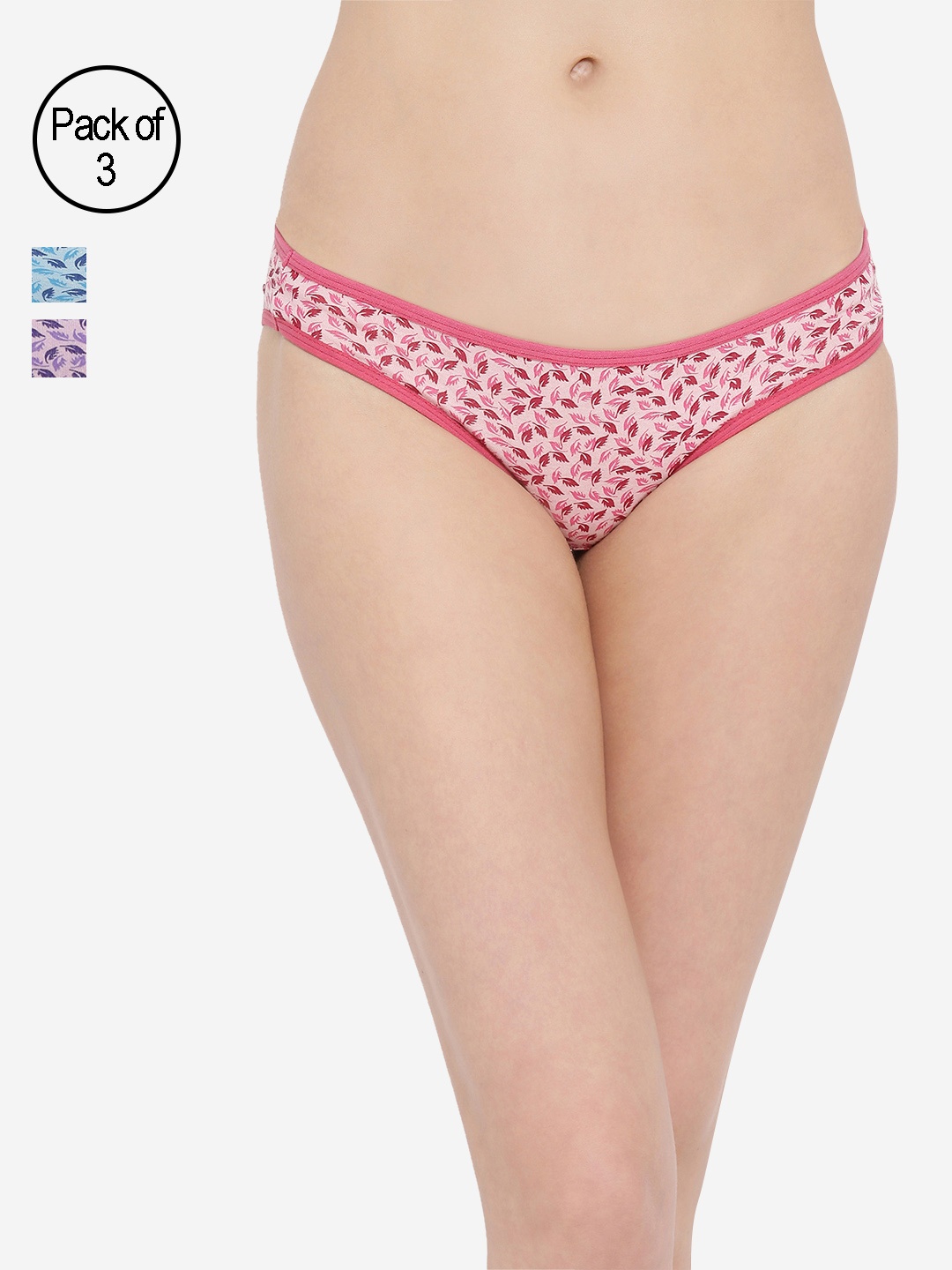

Clovia Women Pack Of 3 Printed Bikini Briefs PN2936B30XL, Red