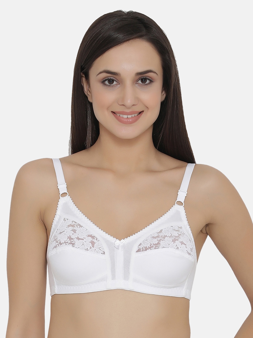 Clovia Cotton Non-Padded Non-Wired Full Cup Bra, White