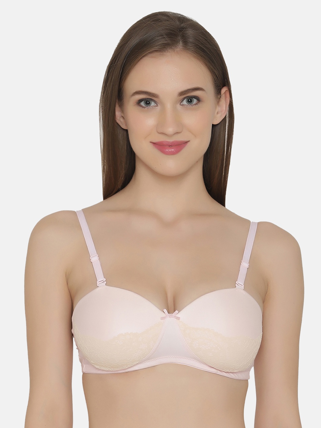 

Clovia Padded Non-Wired Strapless Multiway Bridal Bra, Pink