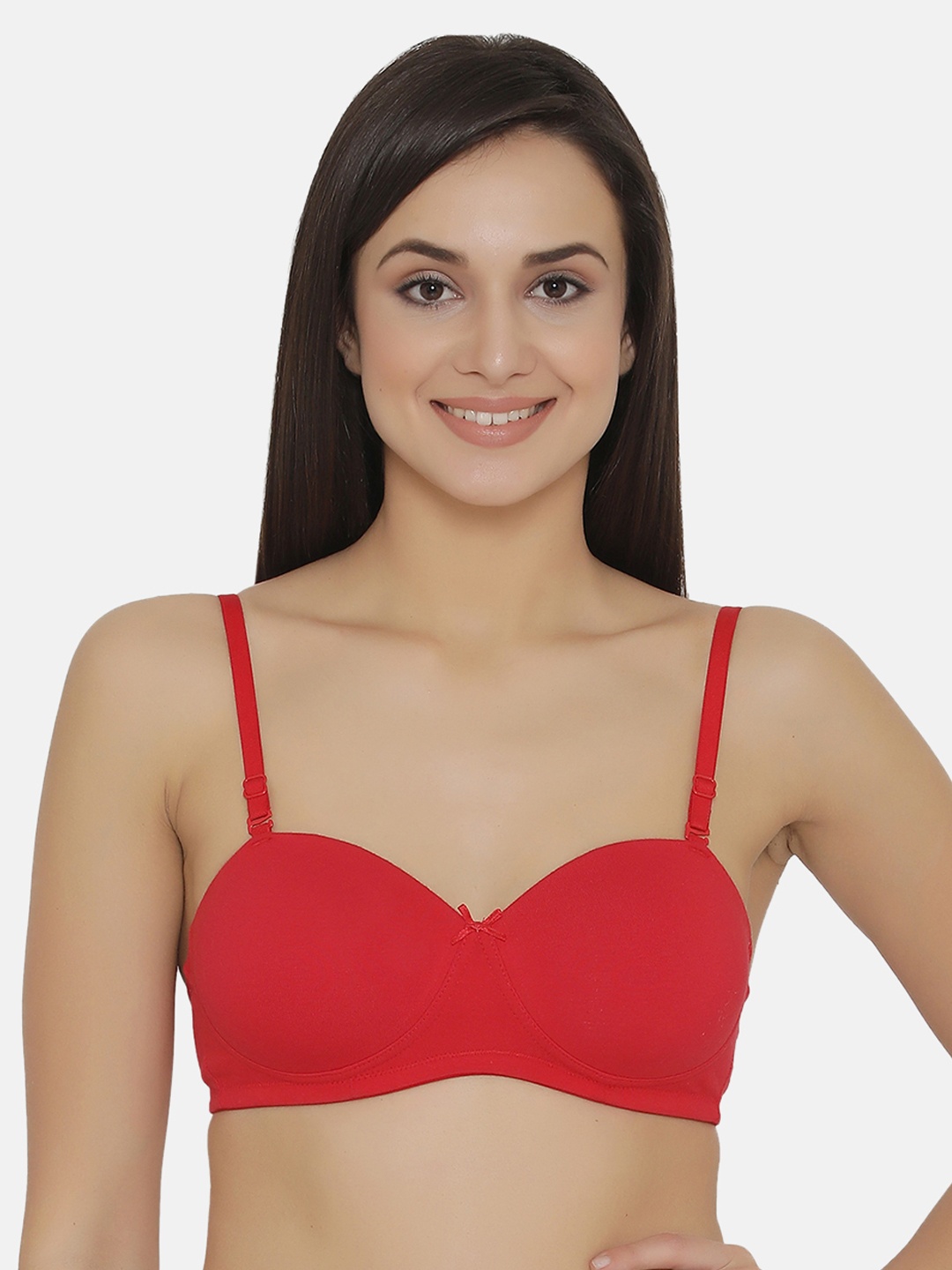 

Clovia Cotton Rich Multiway Strapless T-Shirt Bra, Red