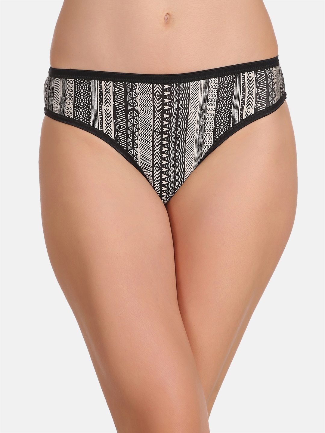 

Clovia Women Black & White Printed Bikini Brief PN2249R13XL
