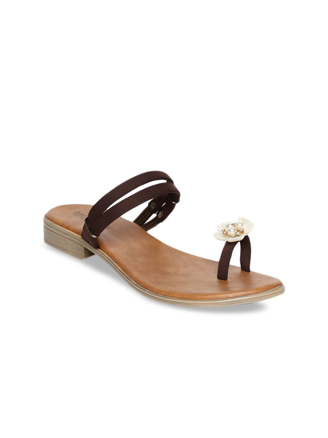 

Monrow Women Beige & Coffee Brown Solid One Toe Flats